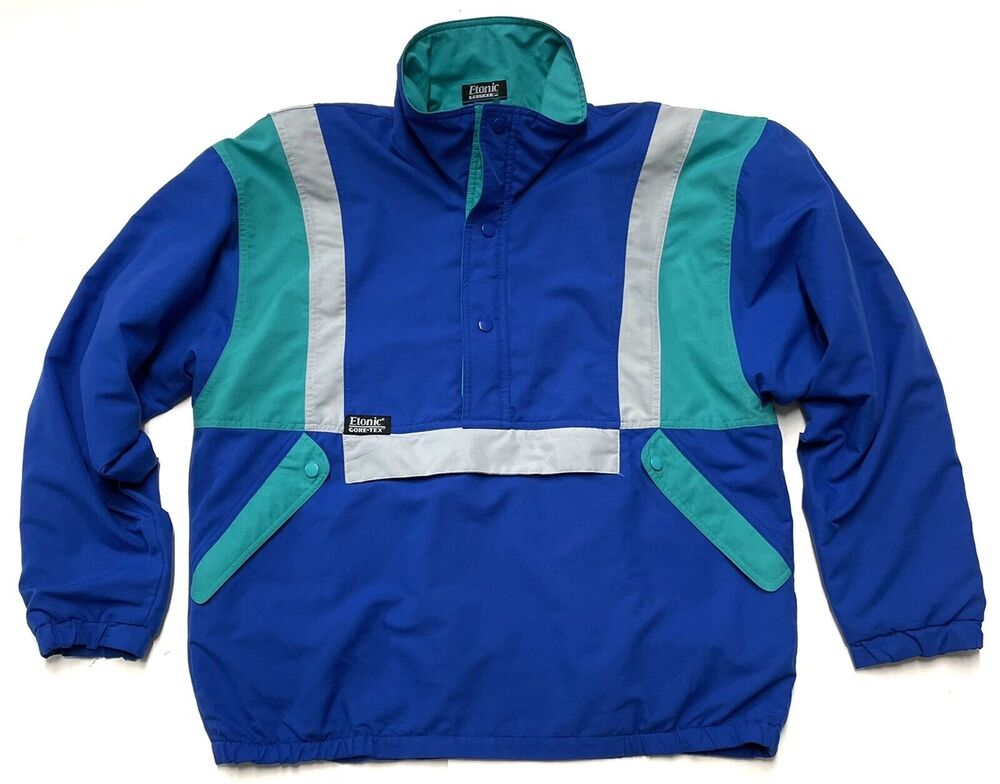 Vintage 90s Gore-Tex Etonic Golf Jacket Mens Sz L 1/2-Zip Windbreaker Large